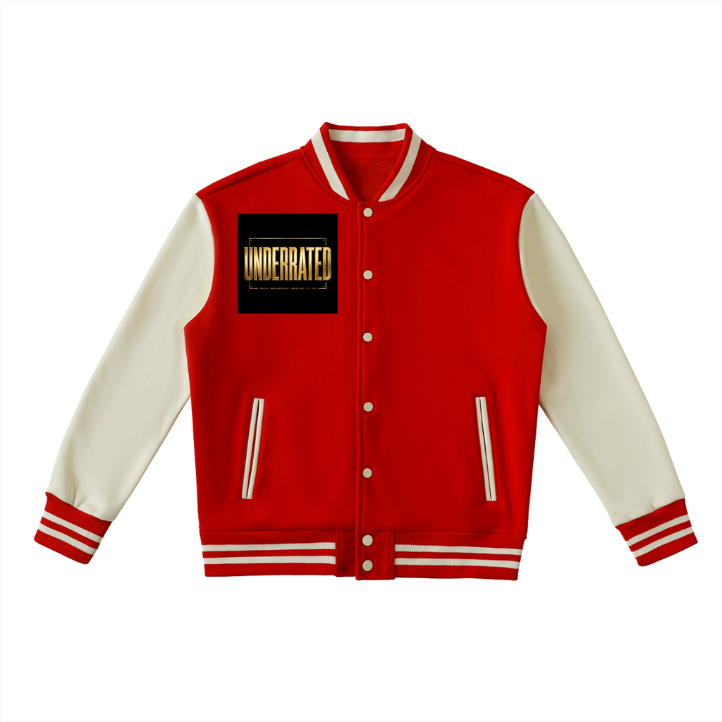 Underrated Two-Tone Fleeced Varsity Jacket