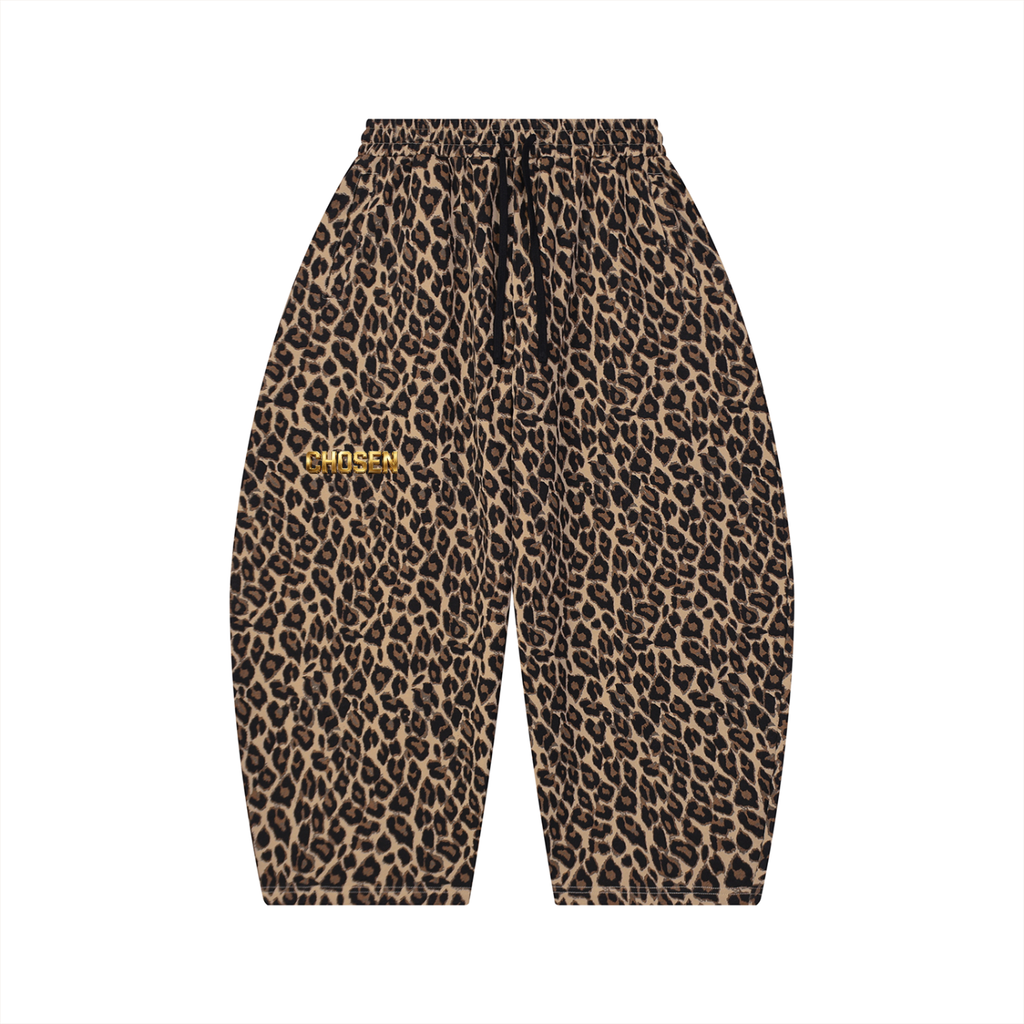 Chosen Designed Leopard Barrel Leg Sweatpants