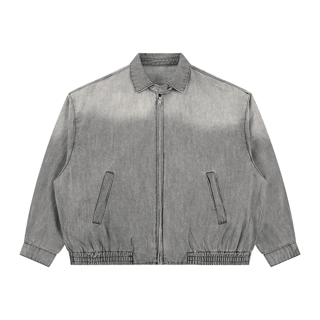 Unisex Vintage Wash Full-Zip Denim Jacket - The LW Shop