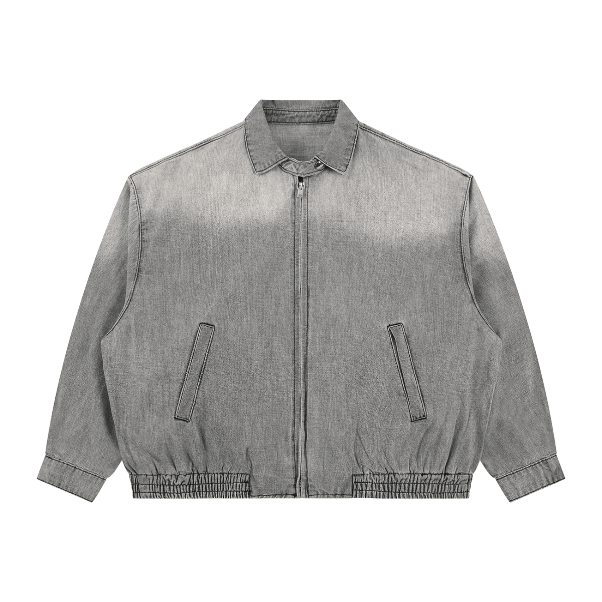 Unisex Vintage Wash Full-Zip Denim Jacket - The LW Shop