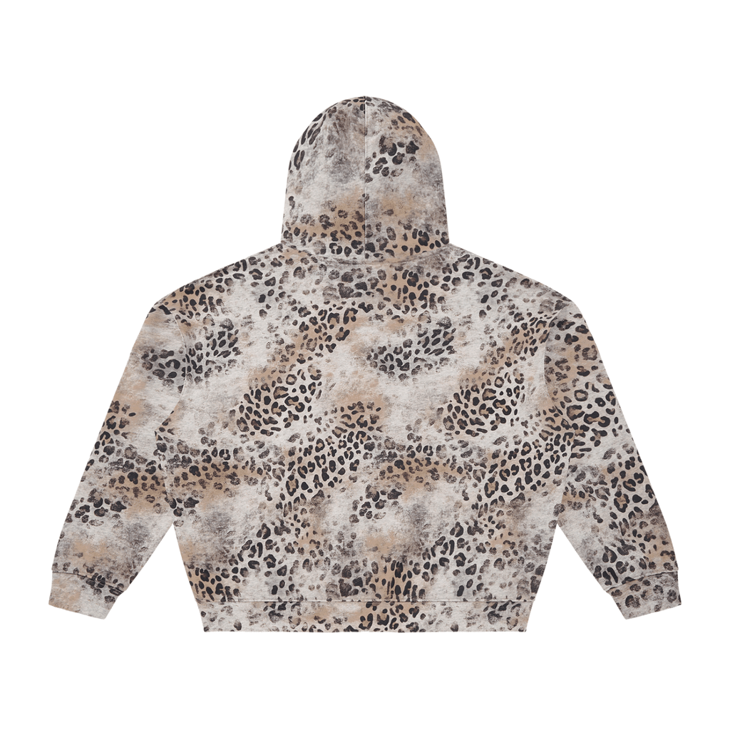 Unisex Vintage Wash Leopard Full Zip Hoodie - The LW Shop