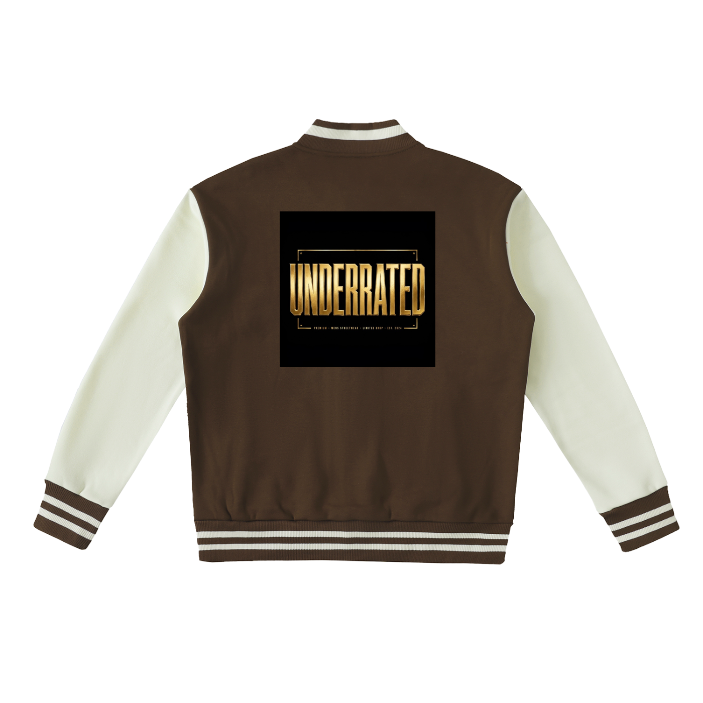 Underrated Two-Tone Fleeced Varsity Jacket