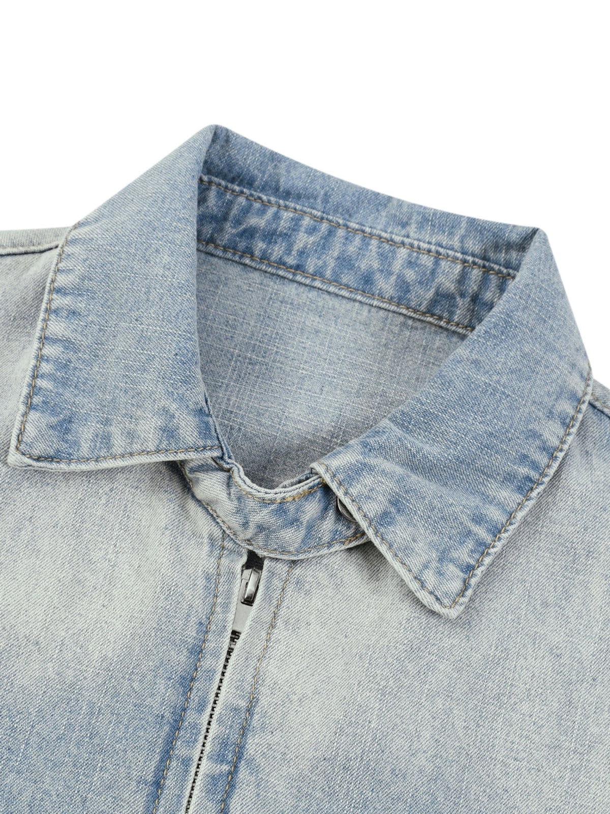 Unisex Vintage Wash Full-Zip Denim Jacket - The LW Shop