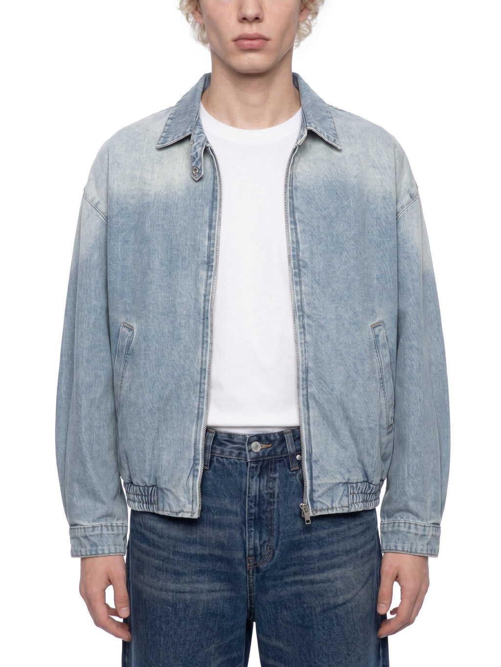Unisex Vintage Wash Full-Zip Denim Jacket - The LW Shop