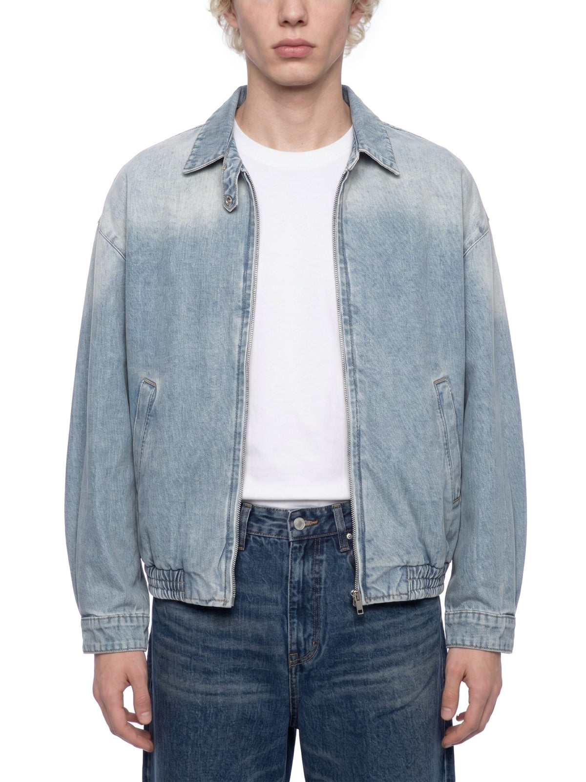 Unisex Vintage Wash Full-Zip Denim Jacket - The LW Shop