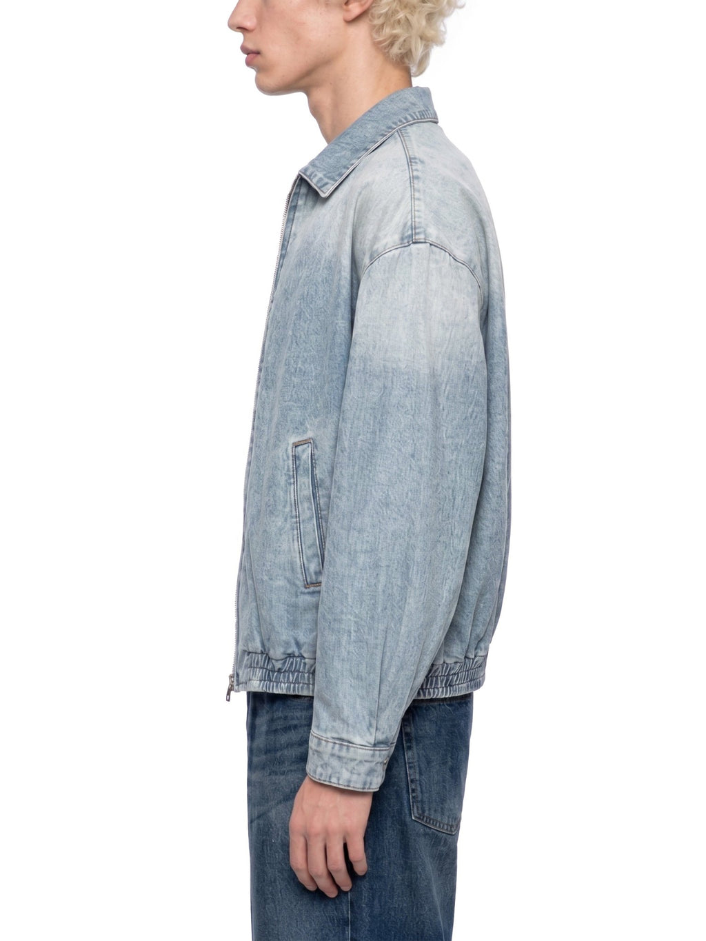 Unisex Vintage Wash Full-Zip Denim Jacket - The LW Shop