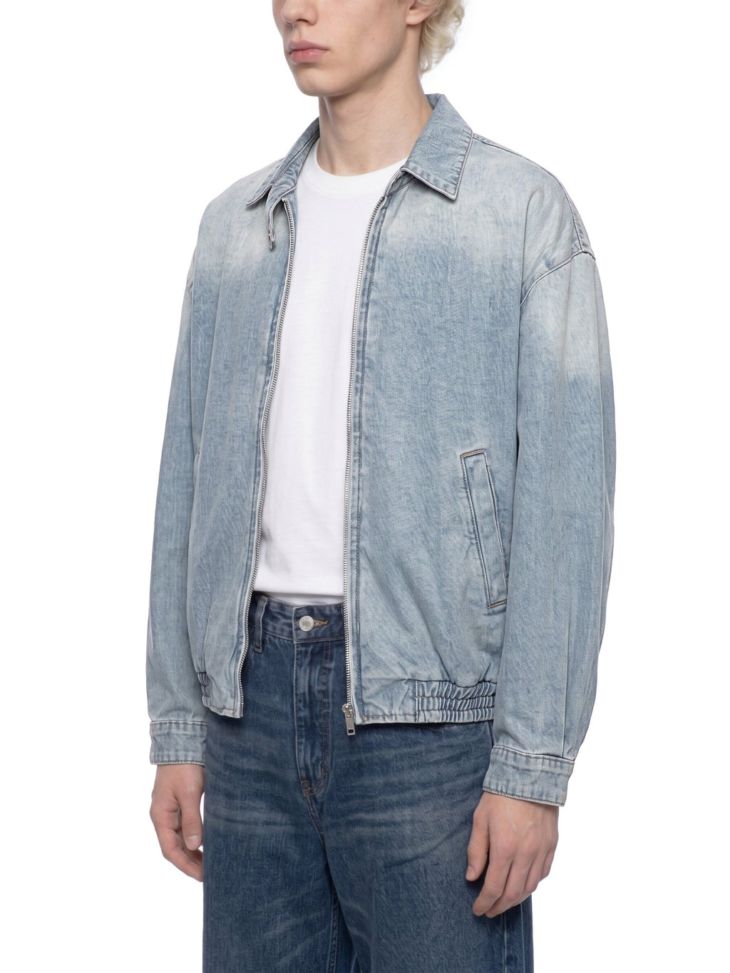 Unisex Vintage Wash Full-Zip Denim Jacket - The LW Shop