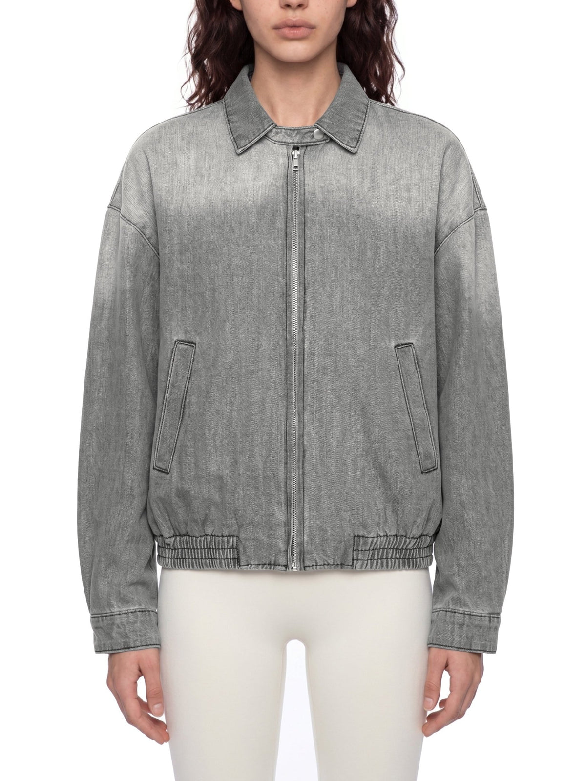 Unisex Vintage Wash Full-Zip Denim Jacket - The LW Shop