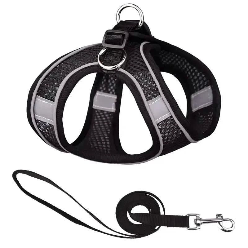 Reflective Dogs Harness with Leash Adjustable Harness Vest Breathable Collars - The LW Shop